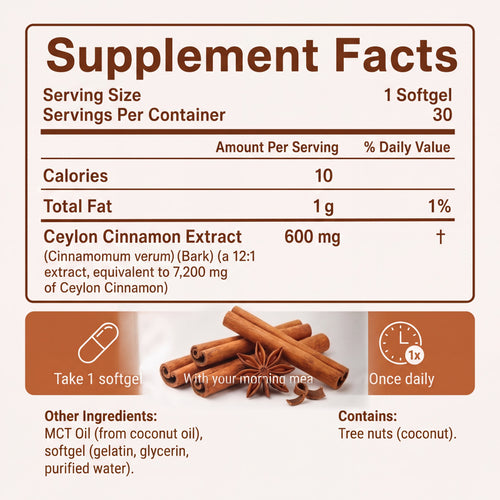 Ceylon Cinnamon 7200mg equivalent with MCT Oil